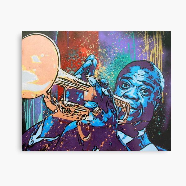 Louis Armstrong Pop Metal Print