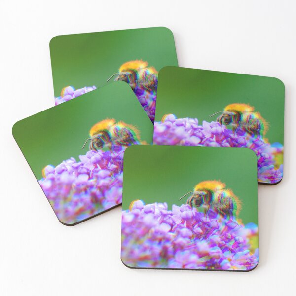 Item preview, Psychedelic Bee on Purple Flowers designed and sold by Stonio.