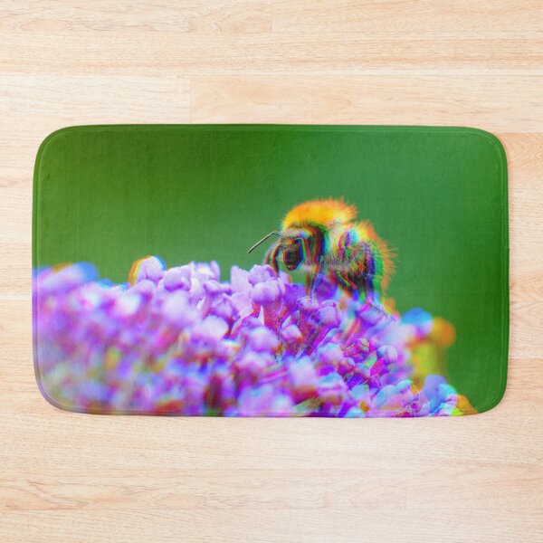 Item preview, Psychedelic Bee on Purple Flowers designed and sold by Stonio.