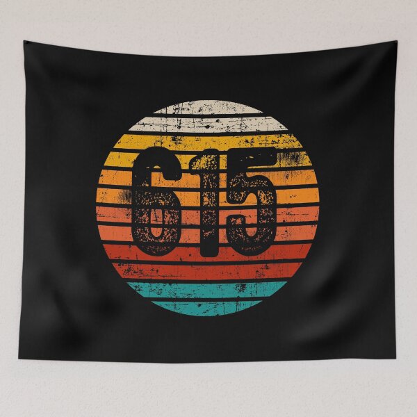 Item preview, Distressed Vintage Sunset 615 Area Code designed and sold by Gold Wings Tees.