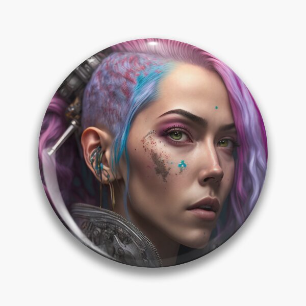 Item preview, Pink and Purple Haired Female Anarchist designed and sold by AICreateWorlds.
