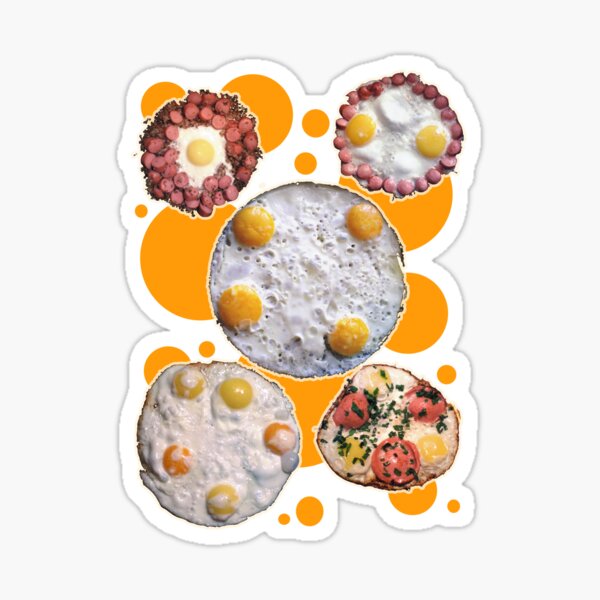 1 to 5 friendly fried eggs Sticker