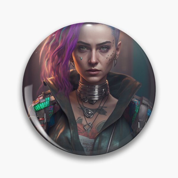 Item preview, Cybernetic Female Cyberpunk Anarchist designed and sold by AICreateWorlds.