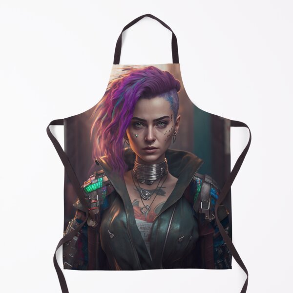 Item preview, Cybernetic Female Cyberpunk Anarchist designed and sold by AICreateWorlds.
