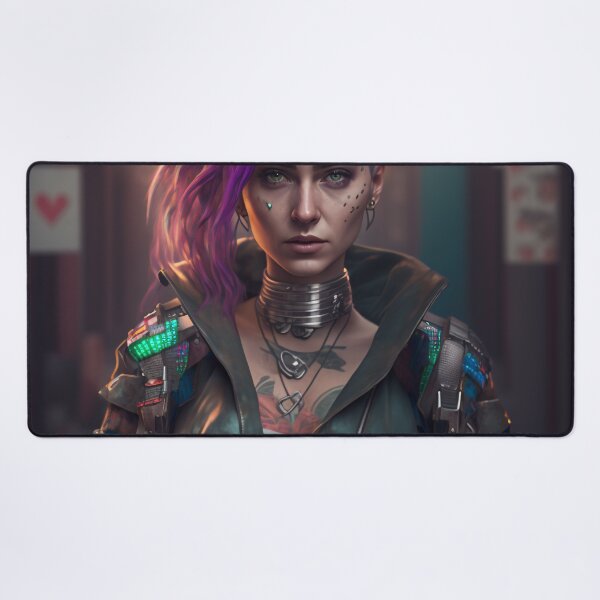 Item preview, Cybernetic Female Cyberpunk Anarchist designed and sold by AICreateWorlds.