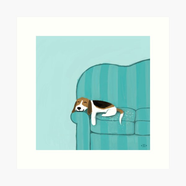Item preview, Happy Couch Dog | Cute Beagle designed and sold by Jenn Inashvili.