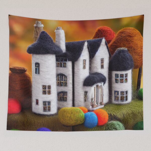 Item preview,  beautiful fairy tale house made of wool  designed and sold by Mebbotai.
