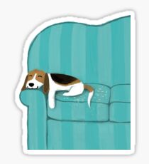 Pegatina Happy Couch Dog | Lindo Beagle