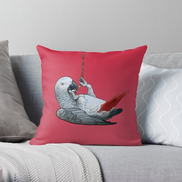 African Grey Parrot (Congo) Throw Pillow