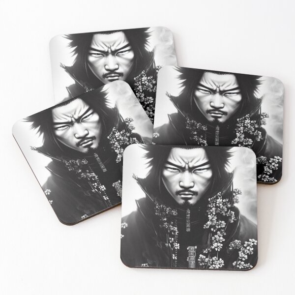 Item preview, Black and white yakuza anime flowered hero designed and sold by Karmanto.