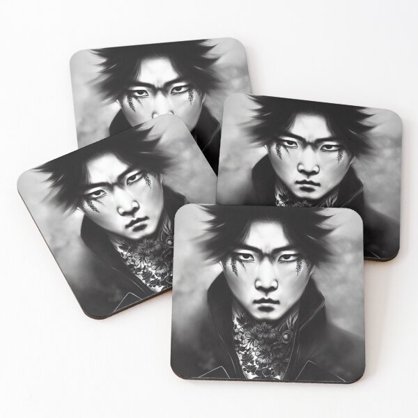 Item preview, Black and white yakuza anime leader  designed and sold by Karmanto.