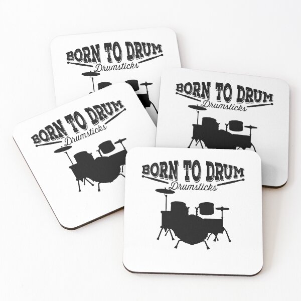Aperçu de l'œuvre Born To Drum Baguettes Cool Drummer Band mélomane créée et vendue par esbaysbai.