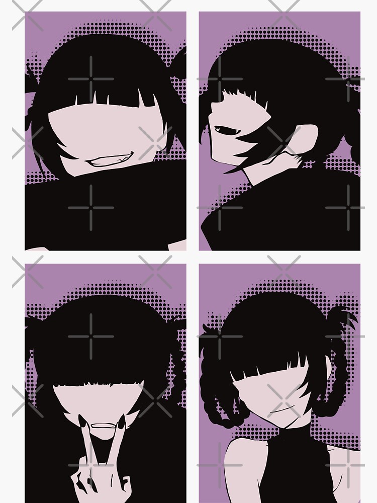 Call of the Night Anime Characters Nazuna Nanakusa Faceless in Cool 4  Panels Pop Art Style with Yofukashi no Uta Kanji or Japan Text - Call Of  The Night - Magnet