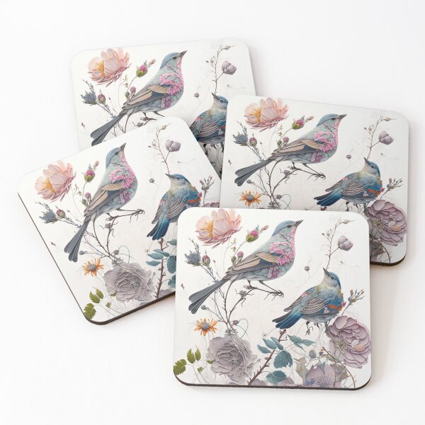 Artikelvorschau, Bunte Aquarellvögel und -blumen entworfen und verkauft von printiesart.