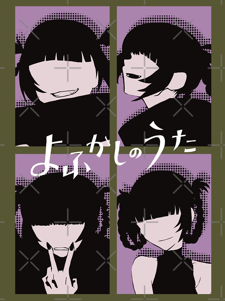 Call of the Night Anime Characters Nazuna Nanakusa Faceless in Cool 4  Panels Pop Art Style with Yofukashi no Uta Kanji or Japan Text - Call Of  The Night - Magnet