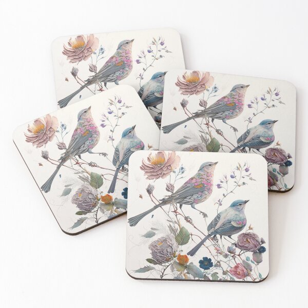 Artikelvorschau, Bunte Aquarellvögel und -blumen entworfen und verkauft von printiesart.