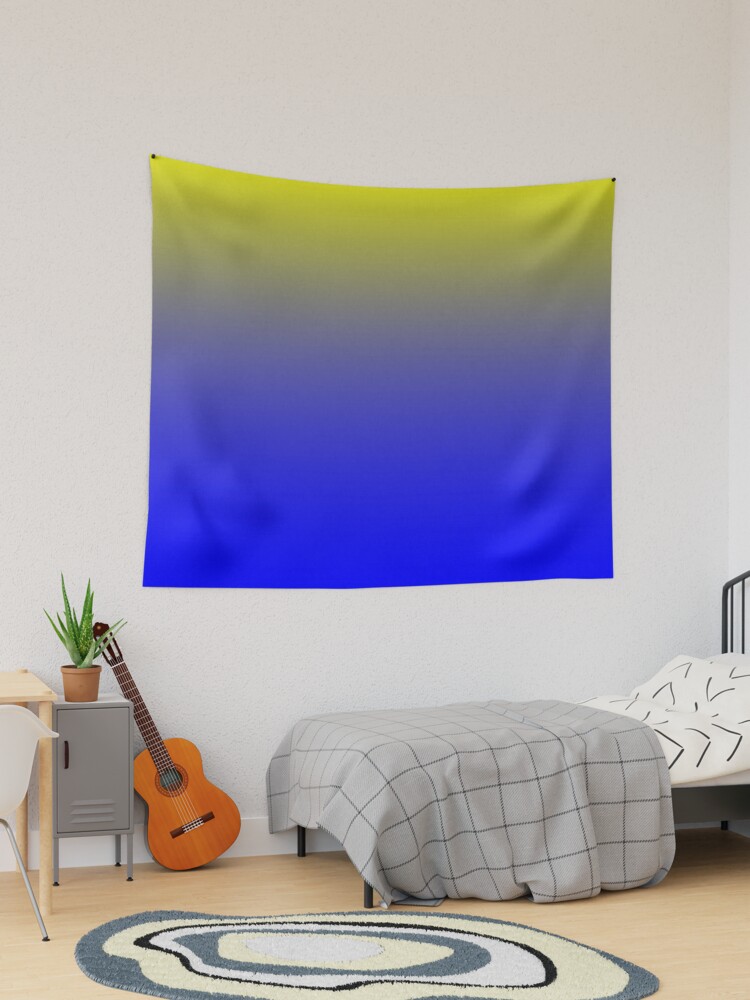 Blue and yellow tapestry sale