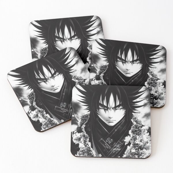 Item preview, Black and white anime angry flower hero designed and sold by Karmanto.