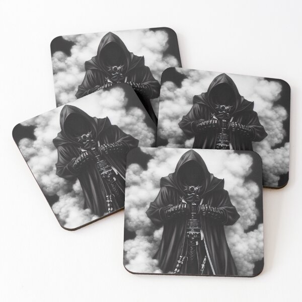 Item preview, Black and white anime reaper in black coat designed and sold by Karmanto.