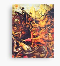 Demons and monsters vintage medieval art Metal Print