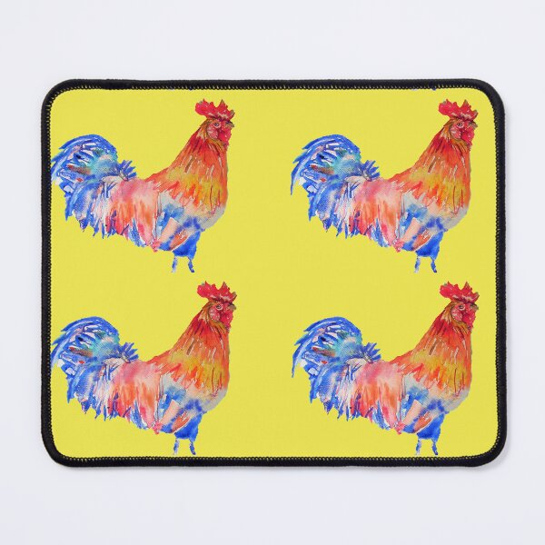 Item preview, Rooster Chicken Watercolor Painting on Yellow designed and sold by Sarah Rajkotwala.