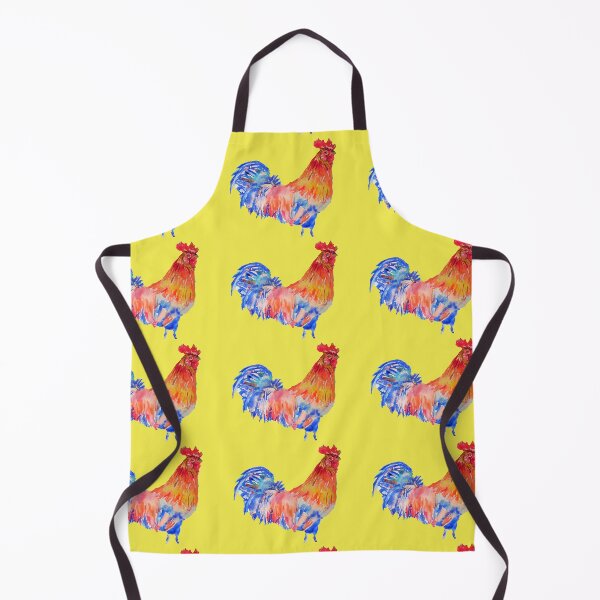 Item preview, Rooster Chicken Watercolor Painting on Yellow designed and sold by Sarah Rajkotwala.