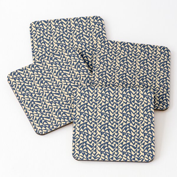Item preview, Scattered Pieces Abstract Repeating Pattern in Navy and Cream designed and sold by Itaya Art.