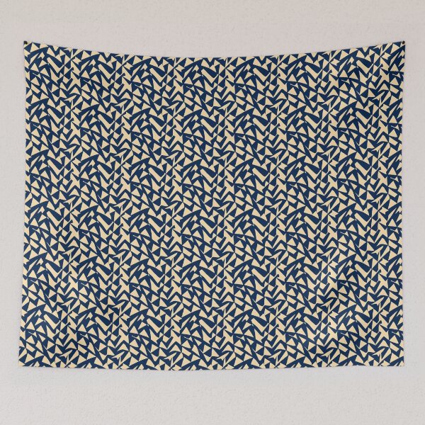 Item preview, Scattered Pieces Abstract Repeating Pattern in Navy and Cream designed and sold by Itaya Art.