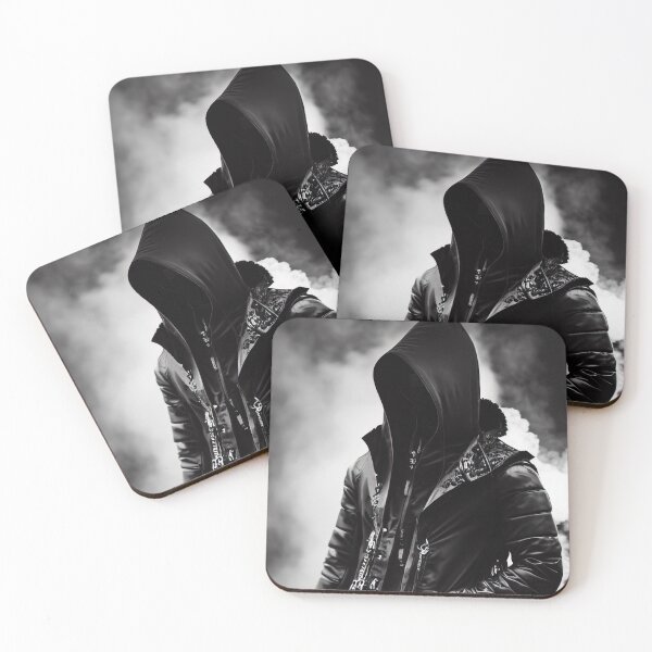 Item preview, Black and white anime hooded mystery man designed and sold by Karmanto.