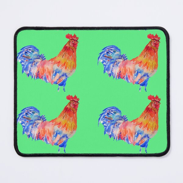 Item preview, Rooster Chicken Watercolor Painting on Green designed and sold by Sarah Rajkotwala.