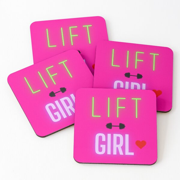 Item preview, POWER LIFT GIRL#2 PINK WHITE BACKGROUND BAR BELL designed and sold by EllieMonroe.
