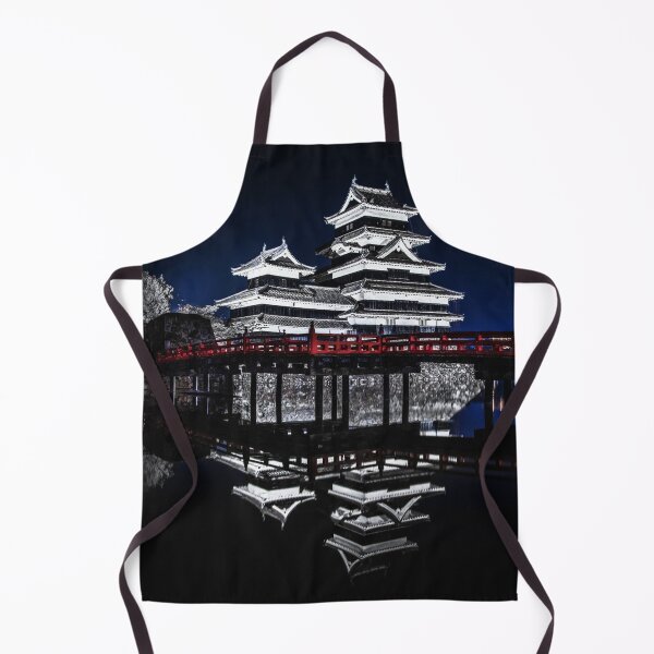 Item preview, Japanese Castle at night | Osaka Castle | Japanese Red Bridge designed and sold by Art-by-Geoff.