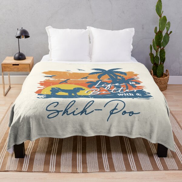 Item preview, Life is Better With Shih-Poo Beach Sunset Retro Vintage designed and sold by rafaeltto.