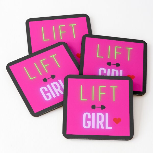 Item preview, LIFT GIRL #3 PINK BLACK BACKGROUND BAR BELL designed and sold by EllieMonroe.