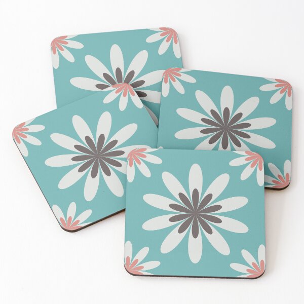 Item preview, Funky Unique Blue White n Pink Abstract Floral Pattern designed and sold by Secondhand-Rose.