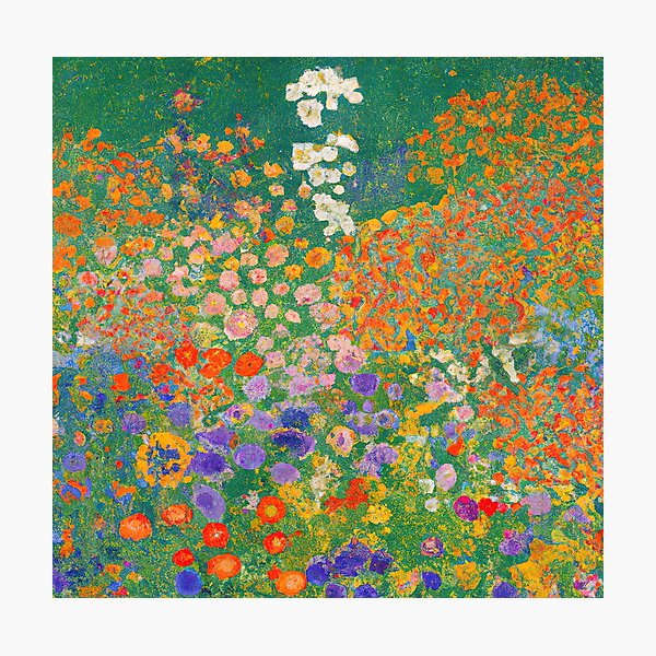 Aperçu de l'œuvre Jardin de fleurs Gustav Klimt créée et vendue par maniacfitness.