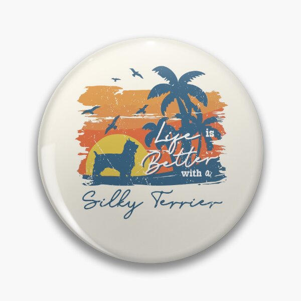 Artikelvorschau, Life is Better With Silky Terrier Beach Sunset Retro Vintage entworfen und verkauft von rafaeltto.