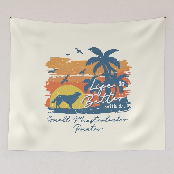 Item preview, Life is Better With Small Munsterlander Pointer Beach Sunset Retro Vintage designed and sold by rafaeltto.