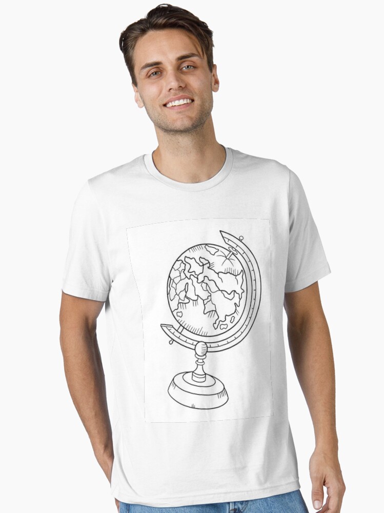 Globe Line Art Essential T-Shirt