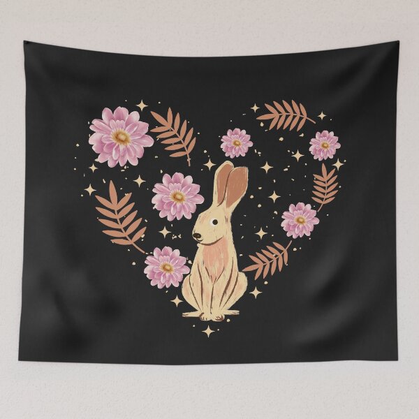Item preview, Hare with pink flowers and leaves designed and sold by ArlacV.