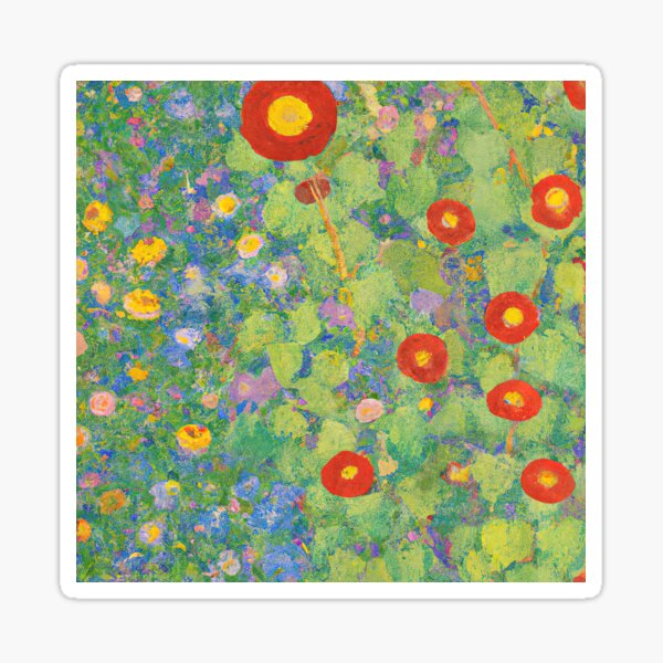 Aperçu de l'œuvre Jardin de fleurs Gustav Klimt créée et vendue par maniacfitness.