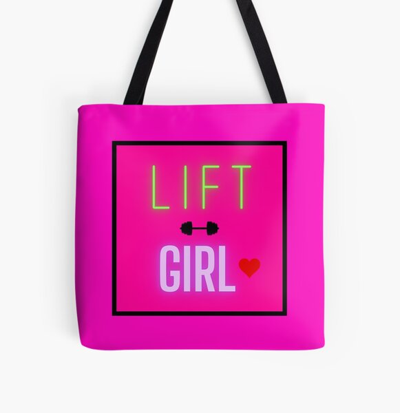 LIFT GIRL #8 PINK FUCHSIA BACKGROUND BAR BELL Tote Bag for Sale by  EllieMonroe