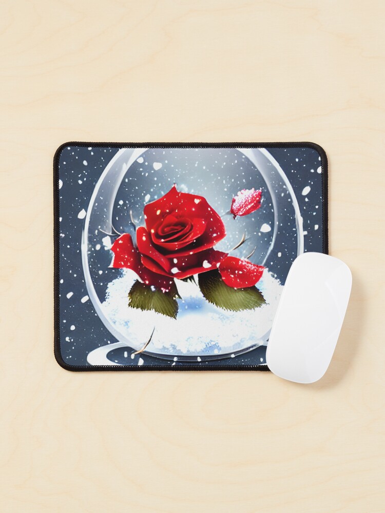 Thumbnail 1 of 5, Mouse Pad, Snowy Roses designed and sold by deecdee.
