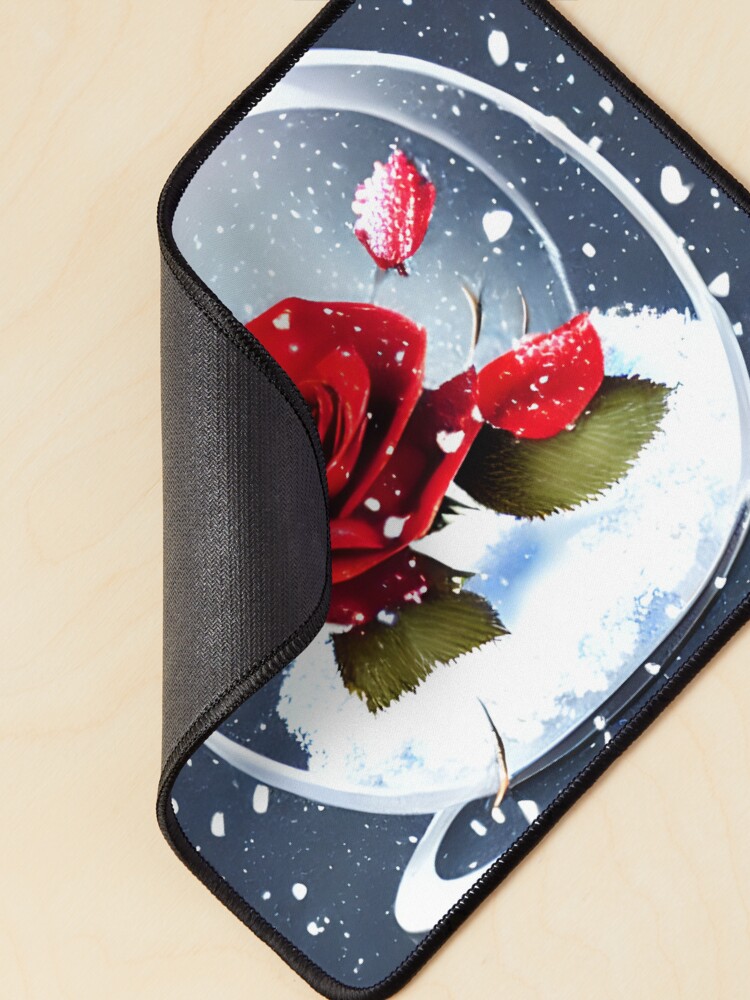 Thumbnail 2 of 5, Mouse Pad, Snowy Roses designed and sold by deecdee.
