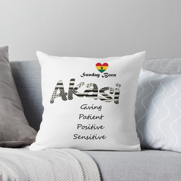 Item preview, Sunday Born Ghanaian Female Name 'Akasi' in black and white designed and sold by WhoWeAre.