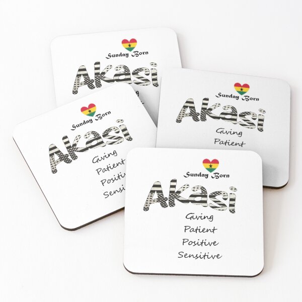 Item preview, Sunday Born Ghanaian Female Name 'Akasi' in black and white designed and sold by WhoWeAre.