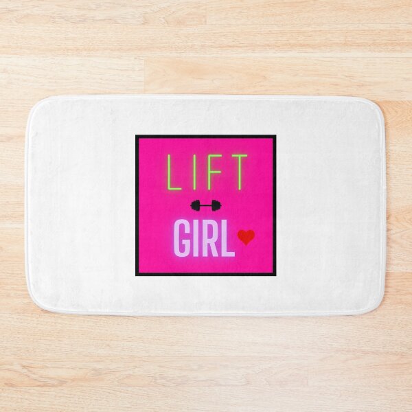 Item preview, POWER LIFT GIRL#2 PINK WHITE BACKGROUND BAR BELL designed and sold by EllieMonroe.