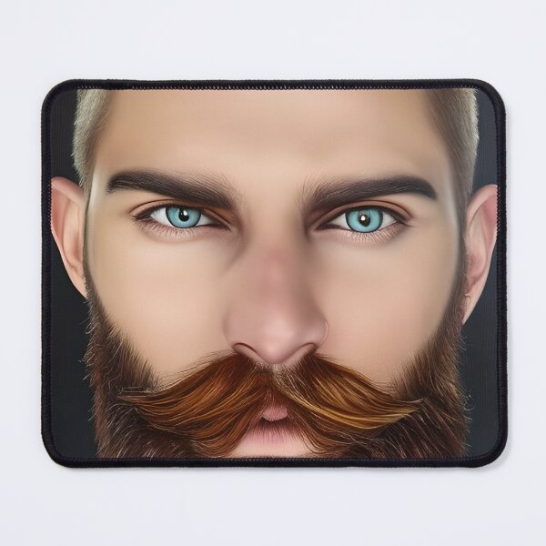 Item preview, Close Up of Blond Bearded Man with Blue Eyes  designed and sold by LthrDaddyBear.