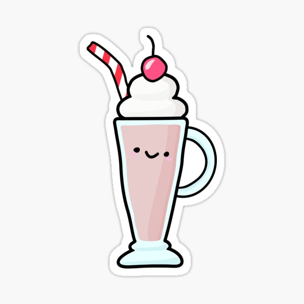 Cartoon Kawaii Cute Smiley Milkshake Food/Drink Premium Vinyl