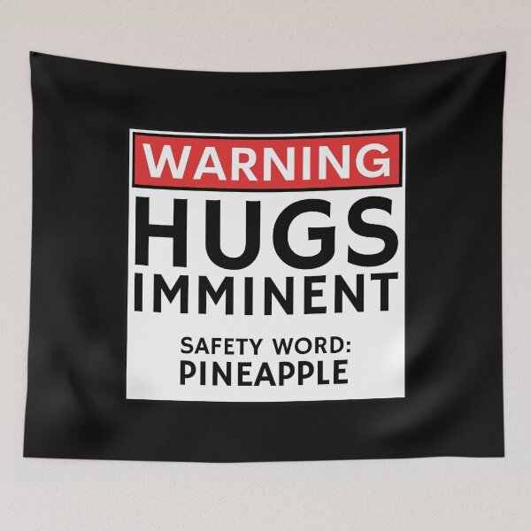 Item preview, Funny Warning Sign Hugs Imminent designed and sold by AloraDawnEve.